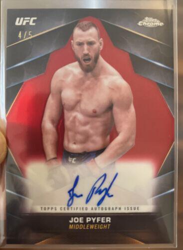 Joe Pyfer 2024 Topps Chrome UFC Chrome Veteran Autographs #CVA-JPY Red Refractor