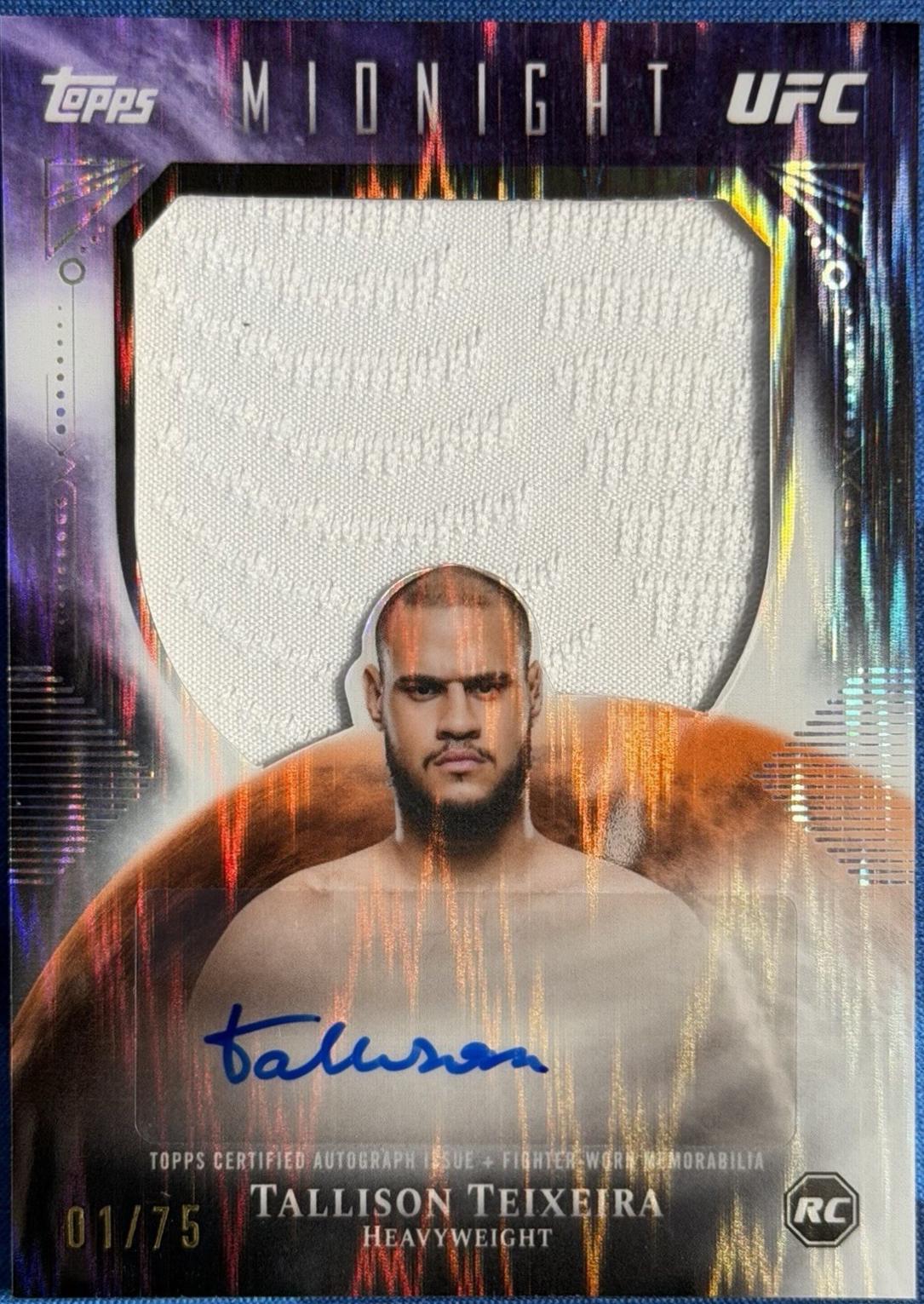 Tallison Teixeira 2026 Topps Midnight UFC Rookie Relic Autographs #RRA-TT Dusk