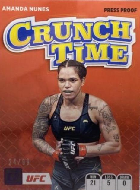 Amanda Nunes 2022 Panini Donruss UFC Crunch Time #5 Press Proof Purple