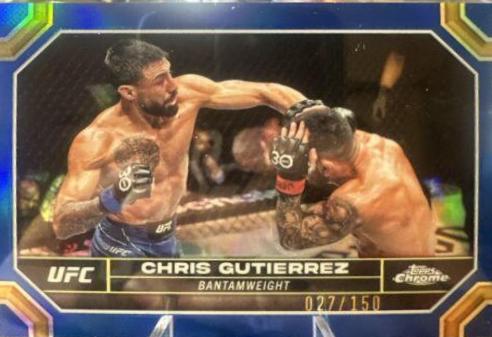 Chris Gutierrez 2024 Topps Chrome UFC Base #44 Blue Refractor