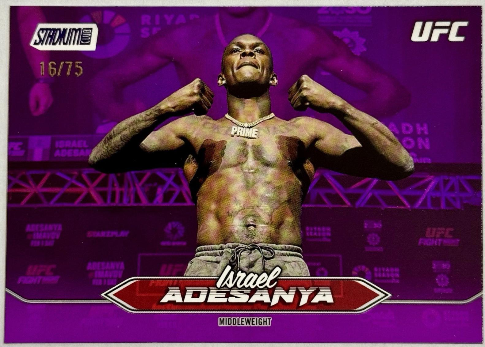 Israel Adesanya 2025 Topps Stadium Club UFC Base #146 Purple