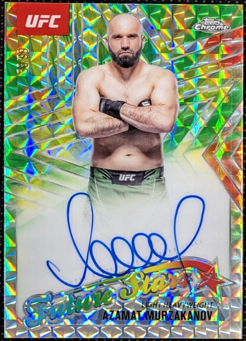 Azamat Murzakanov 2025 Topps Chrome UFC Future Stars Autographs #FSA-AM Geometric Green Refractor