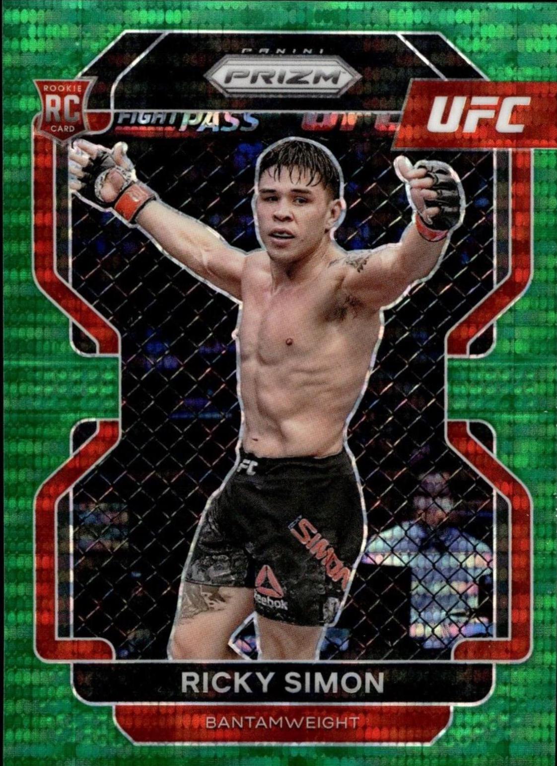 Ricky Simon 2022 Panini Prizm UFC Base #112 Green Pulsar