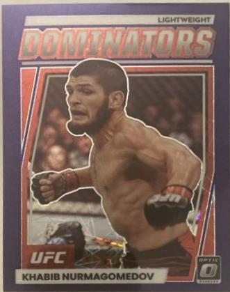 Khabib Nurmagomedov 2023 Panini Donruss Optic UFC Dominators #1 Purple Velocity
