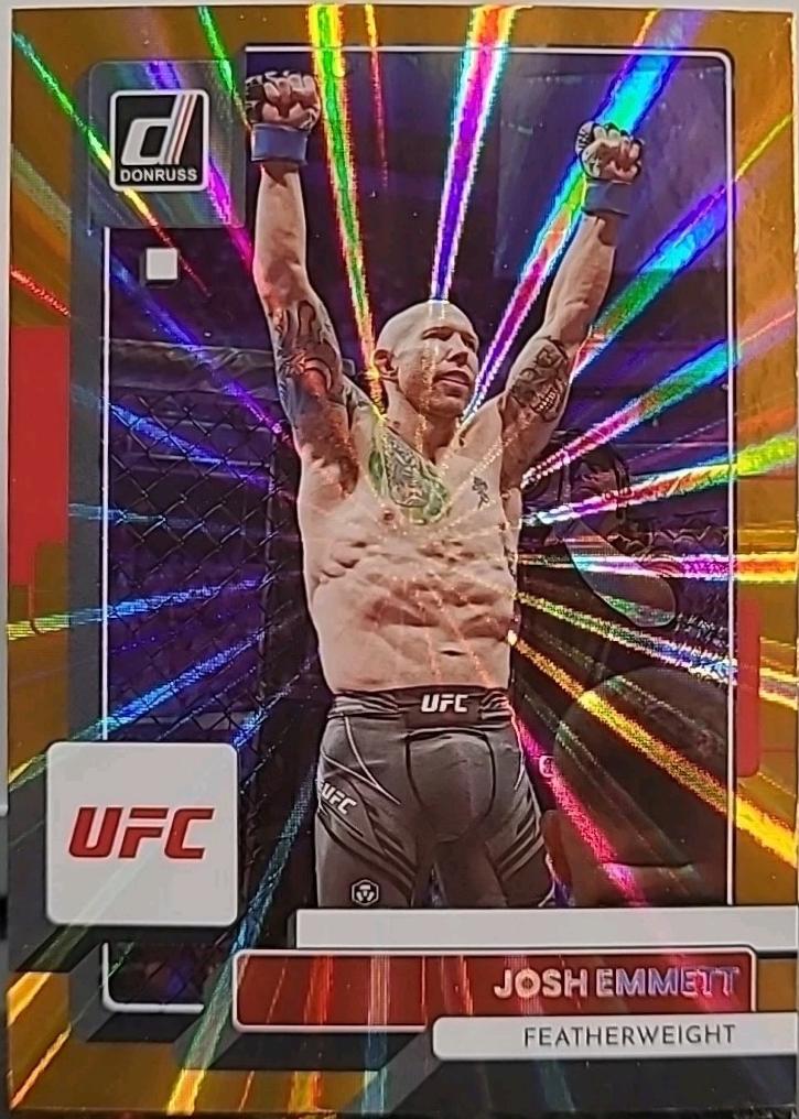 Josh Emmett 2023 Panini Donruss UFC Base #64 Orange Laser