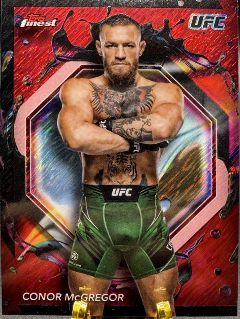 Conor McGregor 2024 Topps Finest UFC Base Rare #201 Red Refractor
