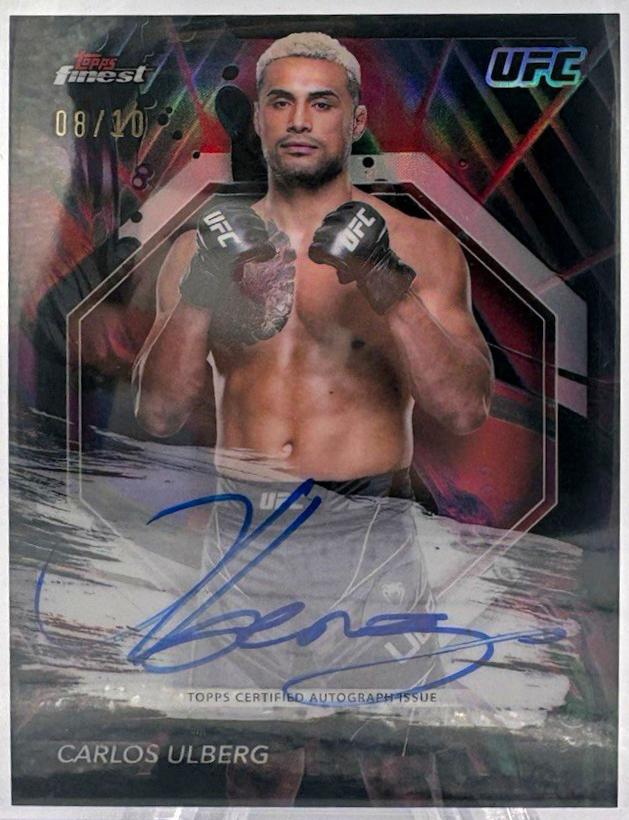 Carlos Ulberg 2024 Topps Finest UFC Finest Autographs #FA-CUG Red Black Vapor Refractor