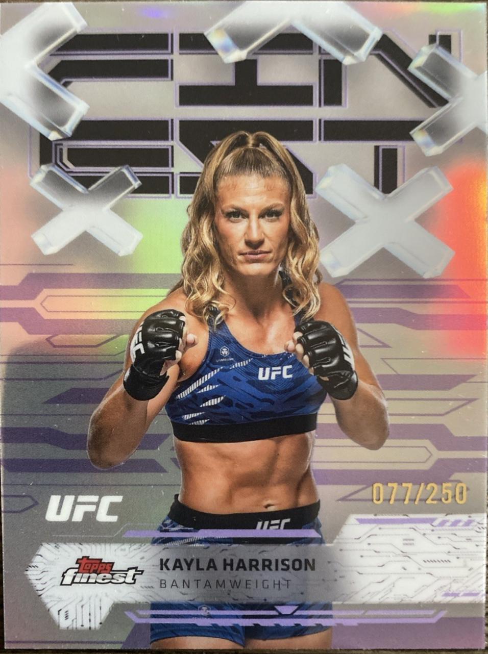Kayla Harrison 2025 Topps Finest UFC Base Common #9 Purple Refractor