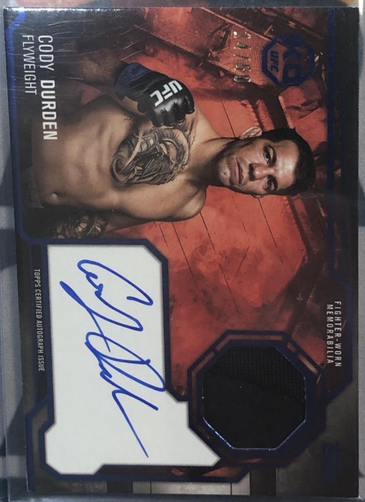 Cody Durden 2025 Topps Knockout UFC Knockout Autograph Relics #KAR-CD Blue