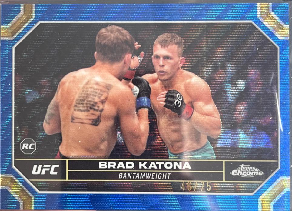 Brad Katona 2024 Topps Chrome UFC Base #1 Blue Wave Refractor
