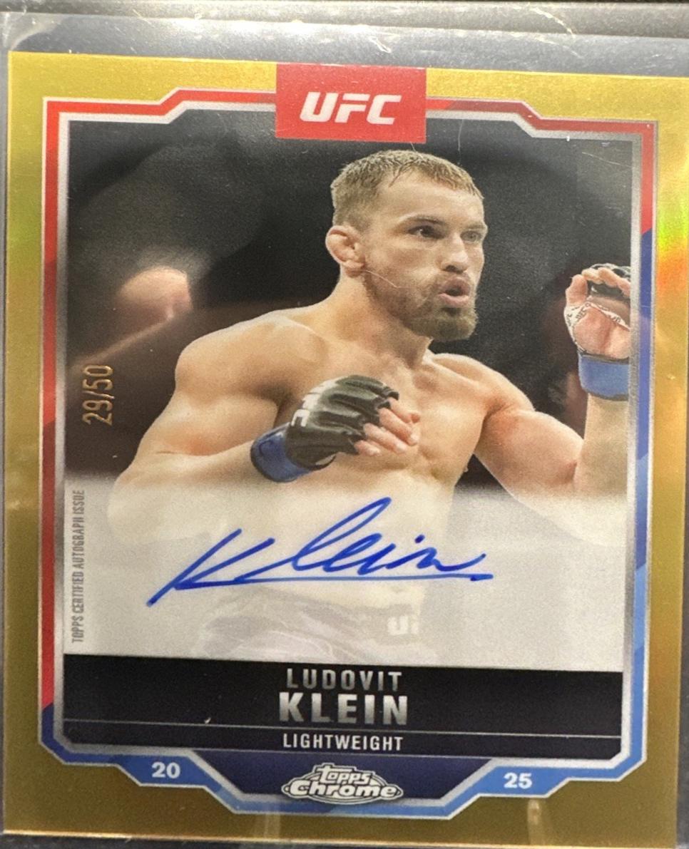 Ludovit Klein 2025 Topps Chrome UFC Chrome Veteran Autographs #CVA-LK Gold Refractor