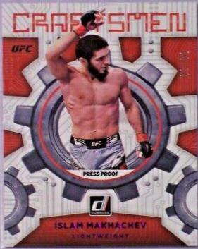 Islam Makhachev 2022 Panini Donruss UFC Craftsmen #3 Press Proof Purple