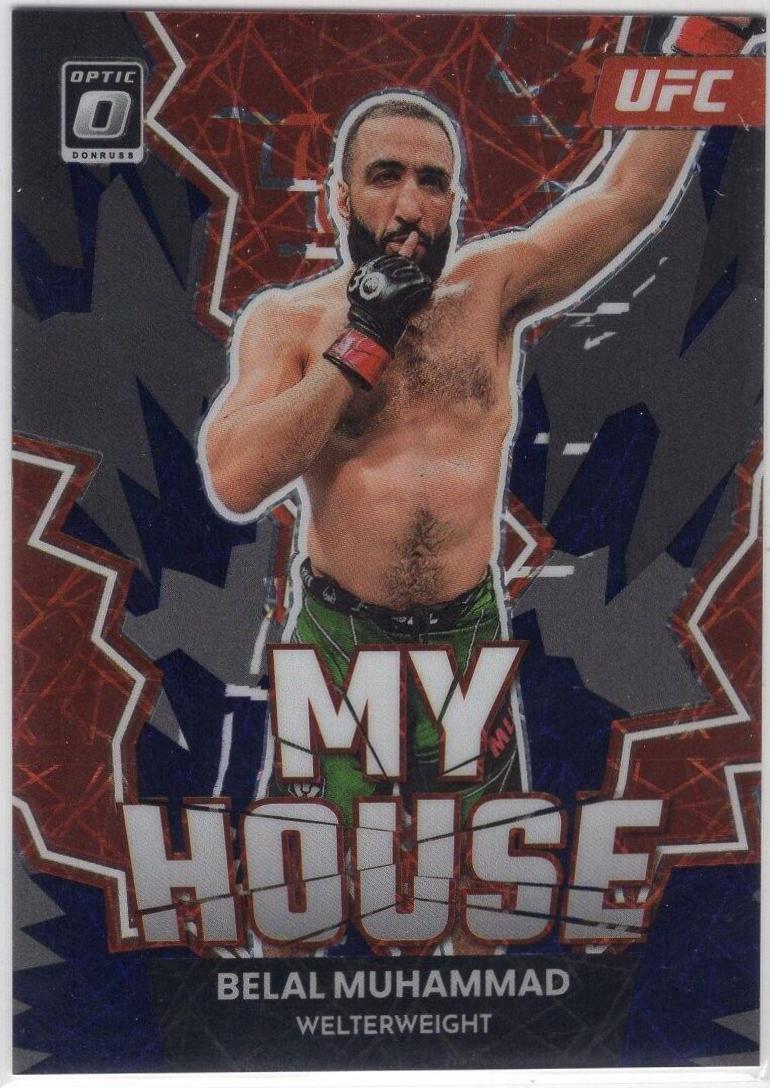 Belal Muhammad 2023 Panini Donruss Optic UFC My House #10 Purple Velocity