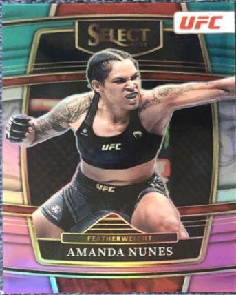 Amanda Nunes 2022 Panini Select UFC Concourse #97 Green and Purple