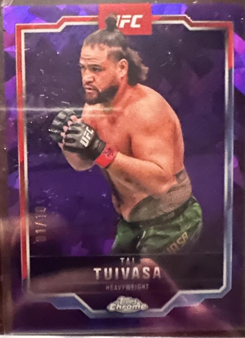 Tai Tuivasa 2025 Topps Chrome UFC Base #53 Purple Geometric Refractor