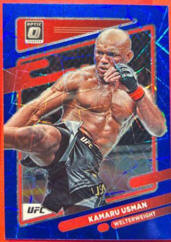 Kamaru Usman 2022 Panini Donruss Optic UFC Base #42 Blue Velocity
