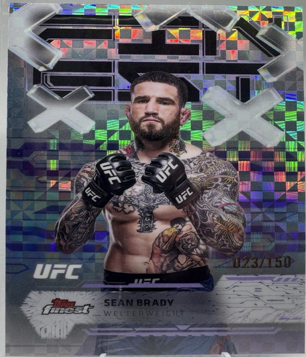 Sean Brady 2025 Topps Finest UFC Base Common #40 Purple Checkerboard Refractor