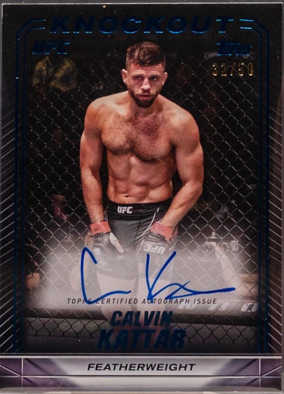 Calvin Kattar 2024 Topps Knockout UFC Knockout Autographs #KNA-CKR Blue