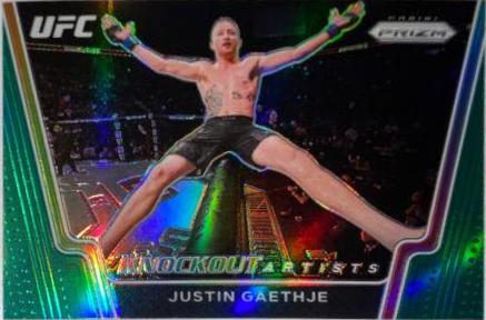 Justin Gaethje 2021 Panini Prizm UFC Knockout Artists #19 Green