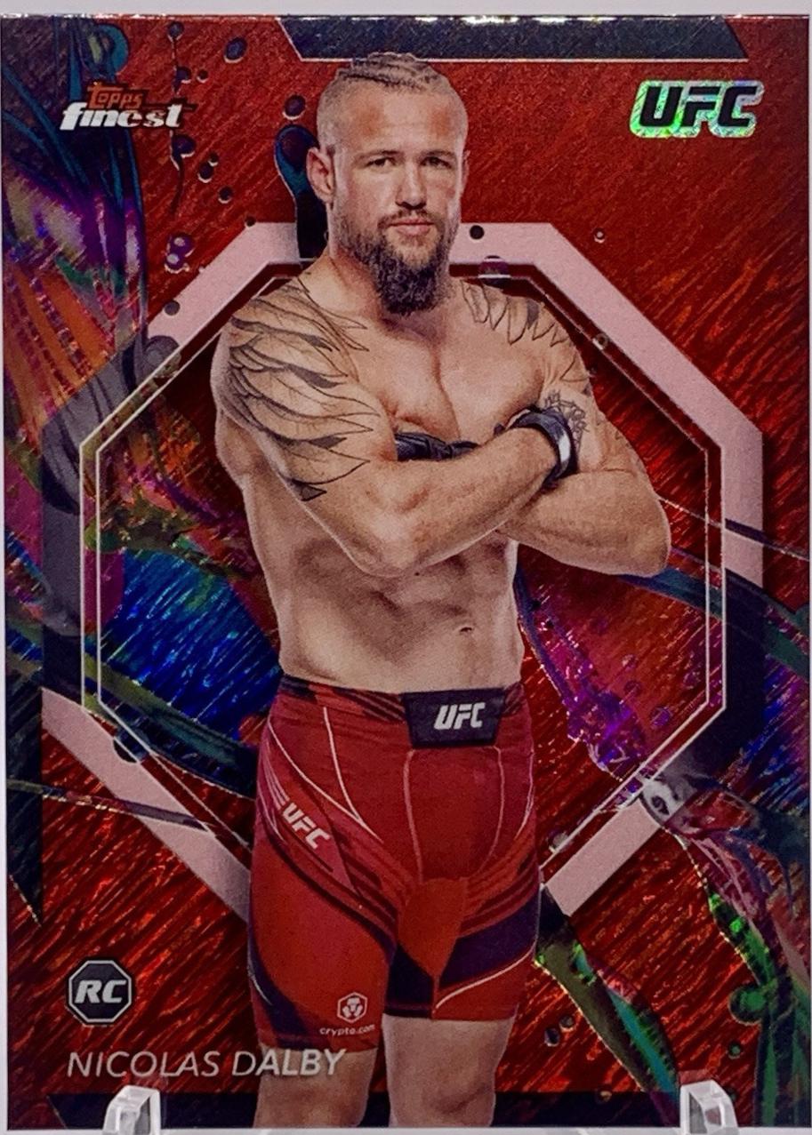 Nicolas Dalby 2024 Topps Finest UFC Base Common #87 Red Shimmer Refractor