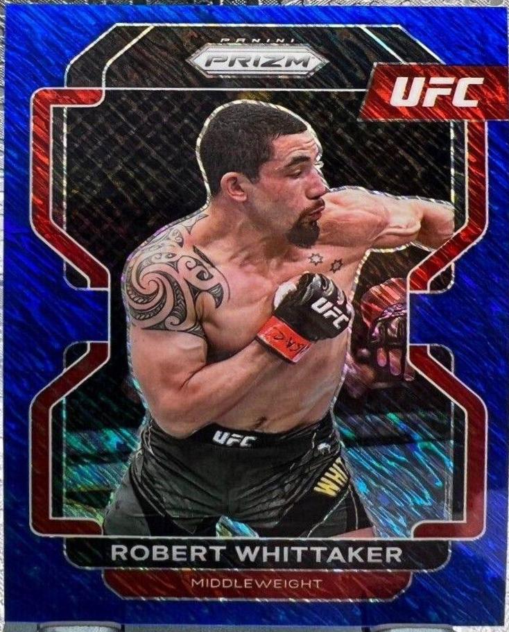 Robert Whittaker 2022 Panini Prizm UFC Base #132 Blue Shimmer