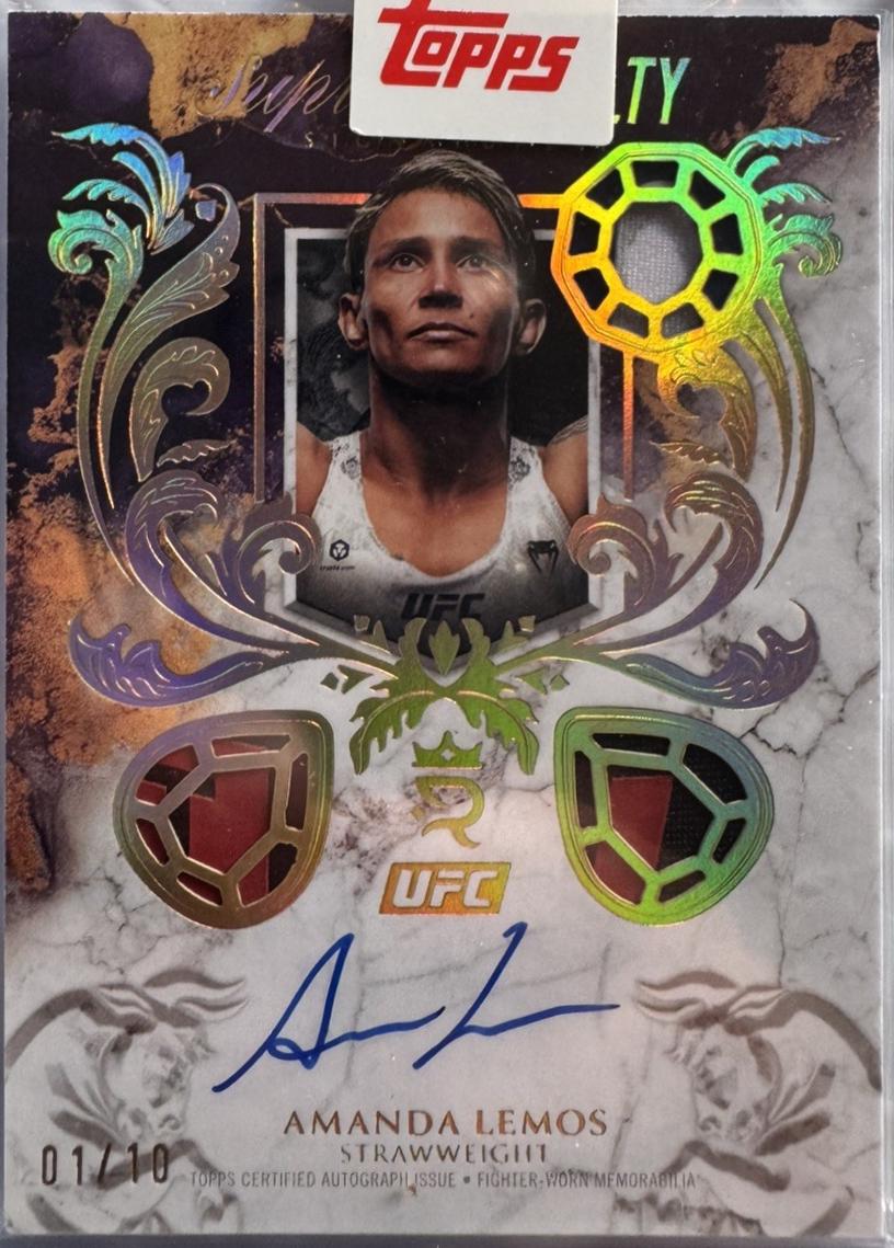 Amanda Lemos 2025 Topps Royalty UFC Supreme Royalty Signatures #SUR-AL Platinum