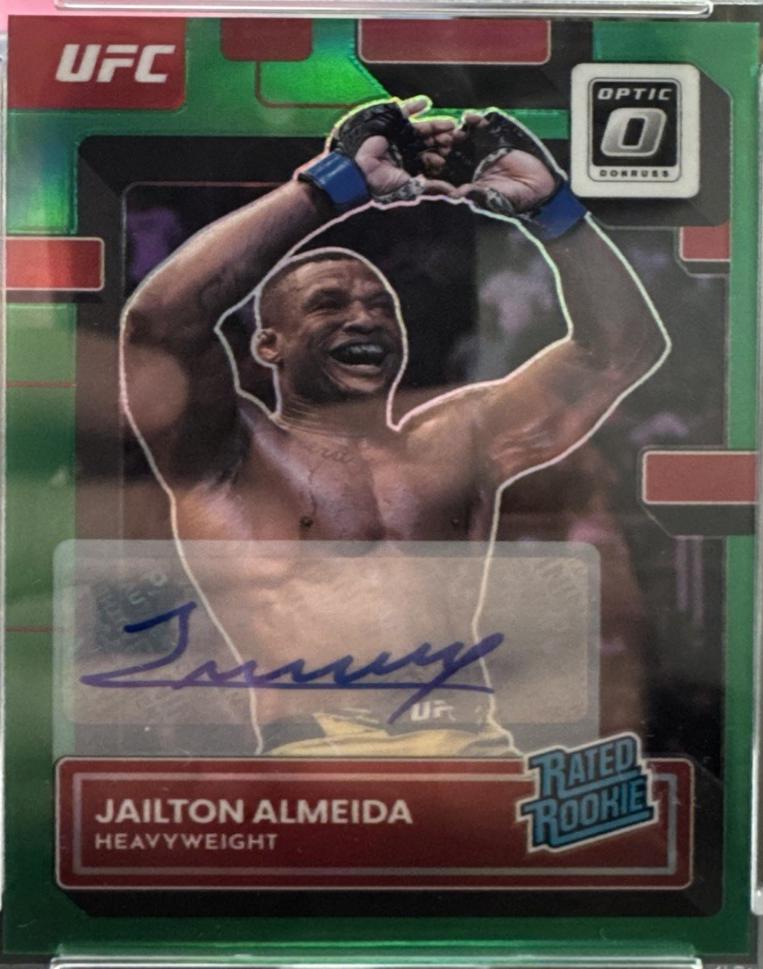 Jailton Almeida 2023 Panini Donruss Optic UFC Base Rated Rookies Signatures #106 Green