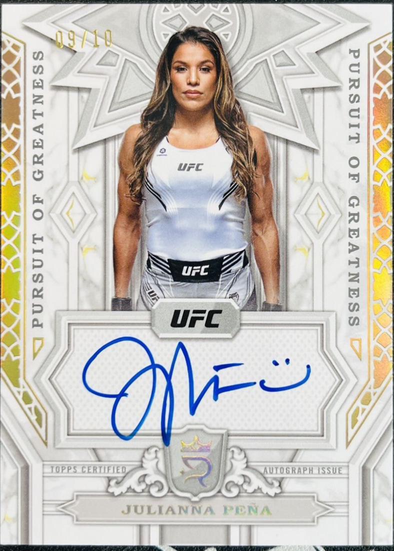 Julianna Peña 2024 Topps Royalty UFC Pursuit of Greatness Autographs #PGS-JPA Gold