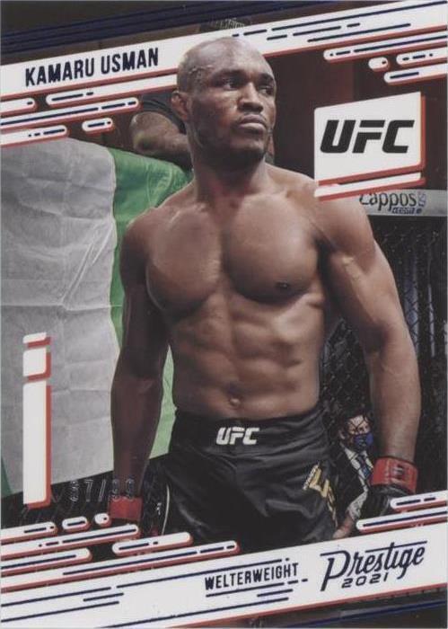 Kamaru Usman 2021 Panini Chronicles UFC Base Prestige #80 Blue