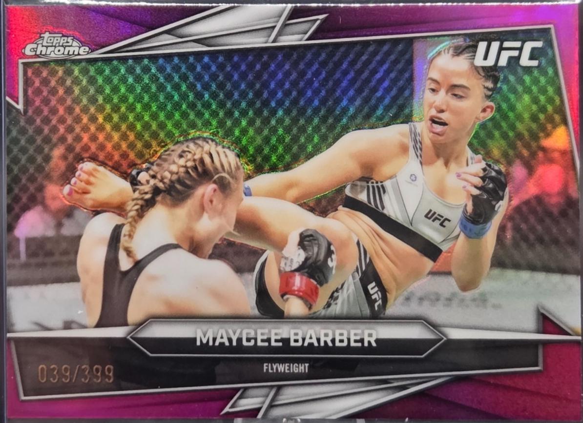 Maycee Barber 2026 Topps Chrome UFC Base #180 Magenta Refractor