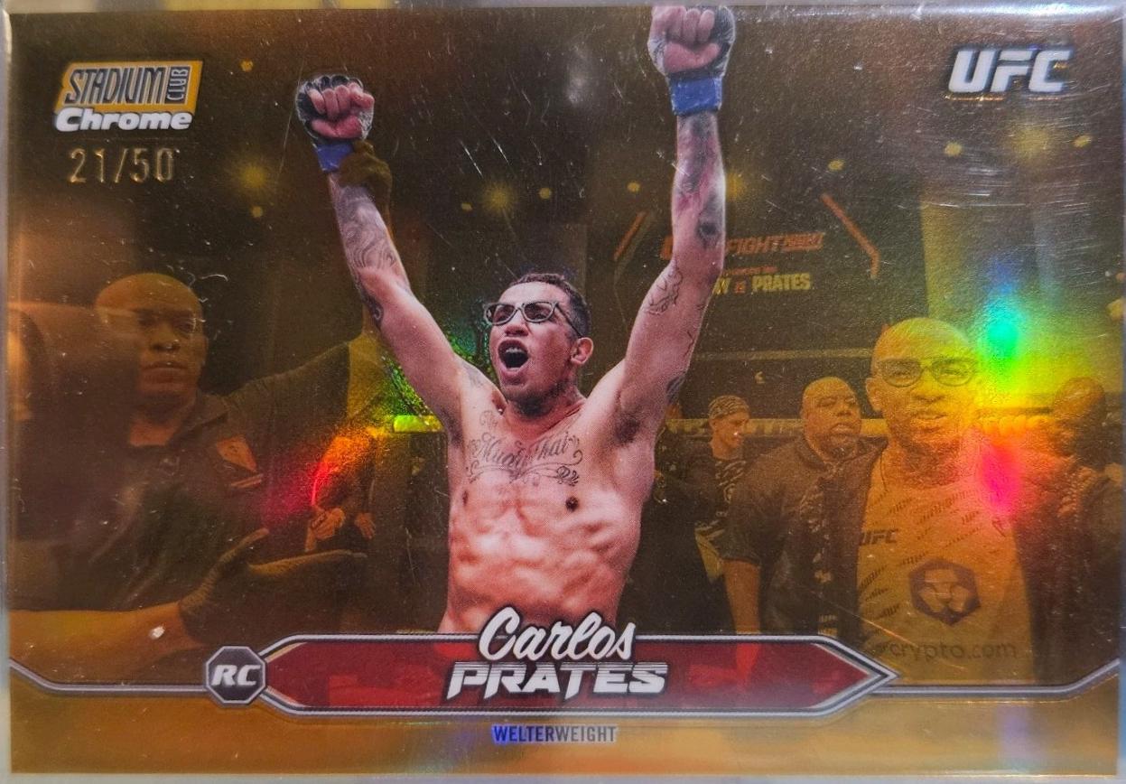 Carlos Prates 2025 Topps Stadium Club UFC Base Chrome #C-78 Purple Refractor