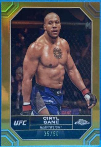 Ciryl Gane 2024 Topps Chrome UFC Base #47 Gold Refractor