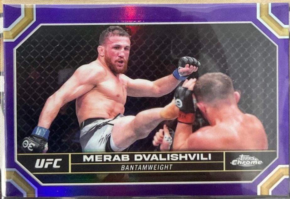 Merab Dvalishvili 2024 Topps Chrome UFC Base #135 Purple Refractor