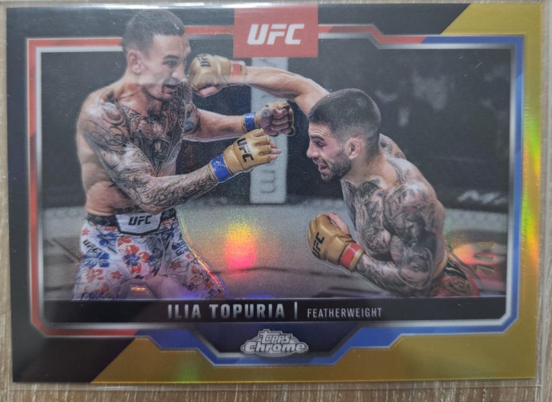 Ilia Topuria 2025 Topps Chrome UFC Base #43 Black & Gold Refractor