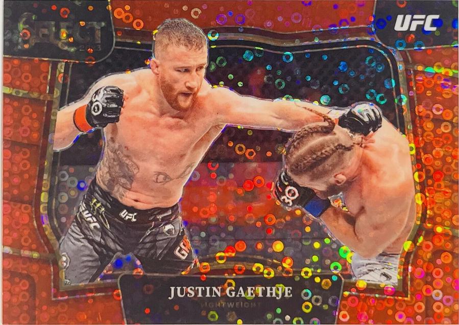 Justin Gaethje 2023 Panini Select UFC Octagonside #288 Red Disco