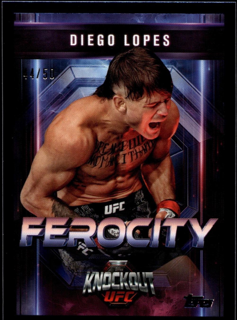 Diego Lopes 2025 Topps Knockout UFC Ferocity #FE-30 Blue