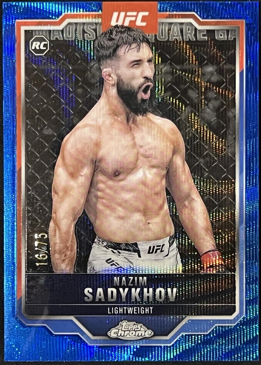 Nazim Sadykhov 2025 Topps Chrome UFC Base #157 Blue Wave Refractor