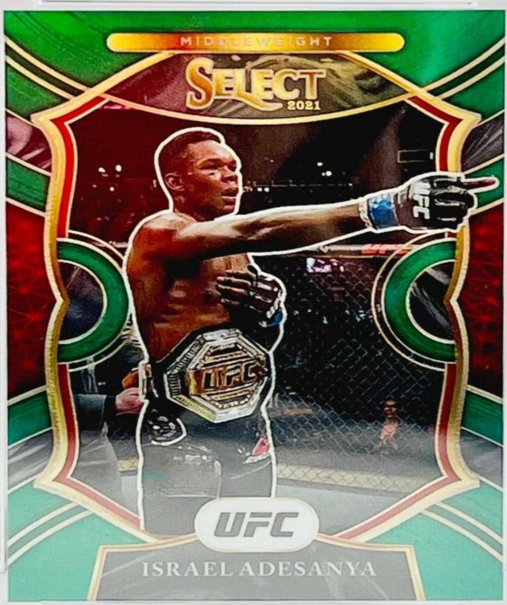 Israel Adesanya 2021 Panini Select UFC Concourse #64 Green