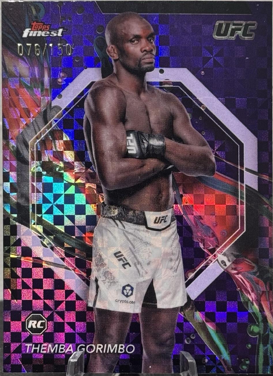 Themba Gorimbo 2024 Topps Finest UFC Base Common #79 Purple Checkerboard Refractor