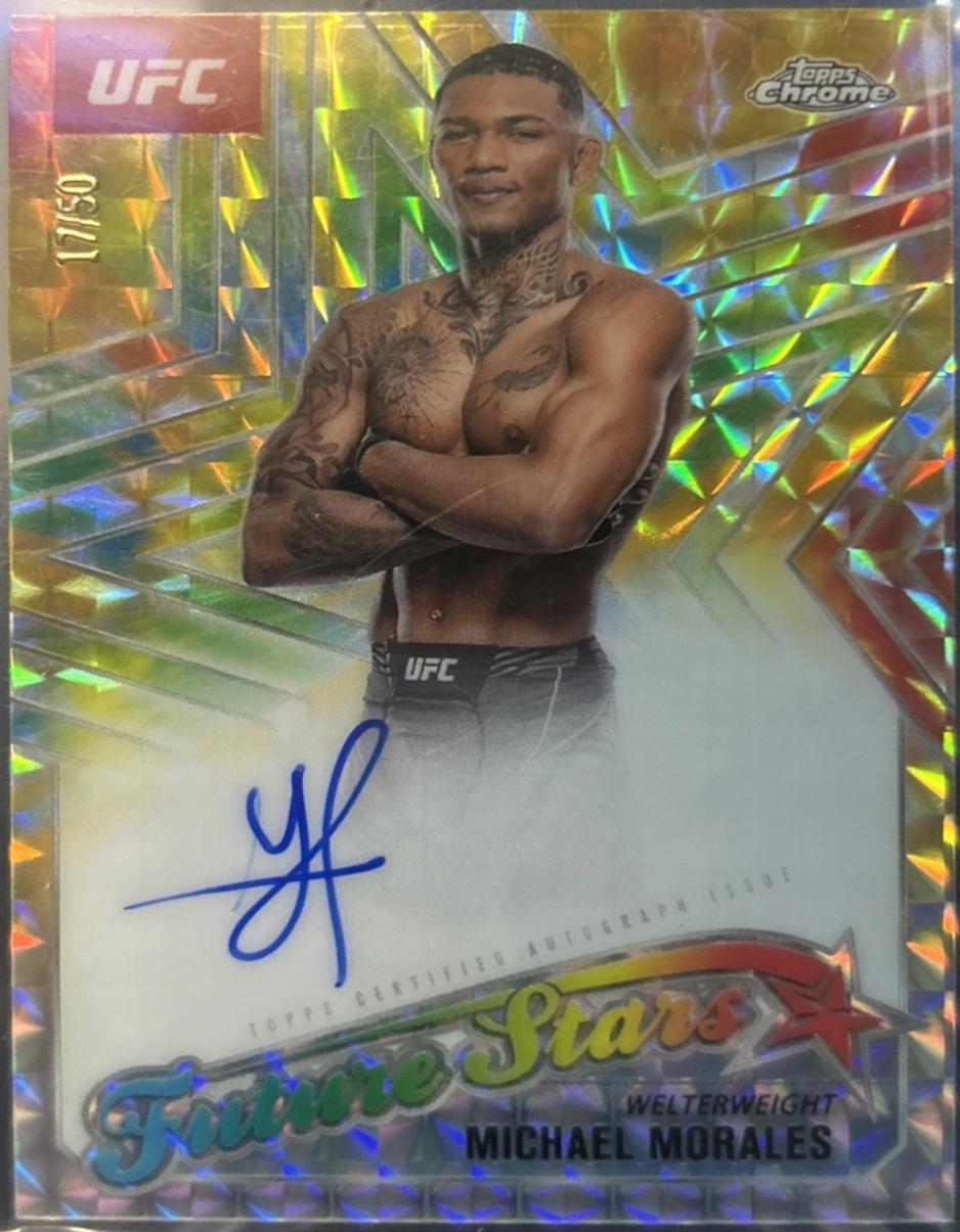 Michael Morales 2025 Topps Chrome UFC Base #127 Gold Geometric Refractor