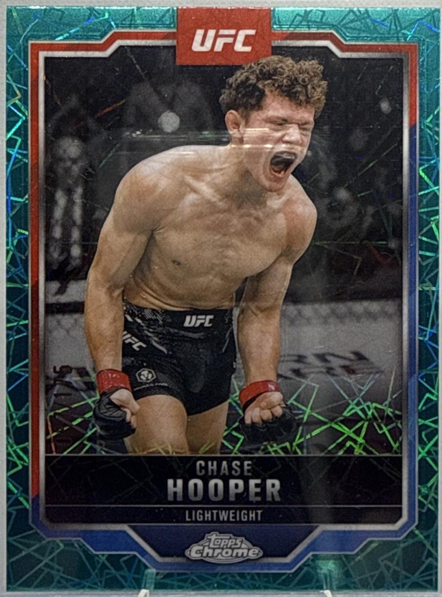 Chase Hooper 2025 Topps Chrome UFC Base #17 Teal Lazer Refractor