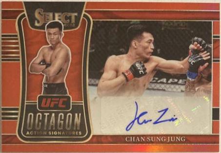 Chan Sung Jung 2022 Panini Select UFC Octagon Action Signatures #30 Red