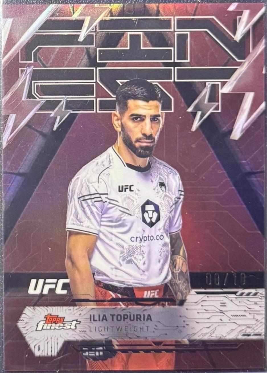 Ilia Topuria 2025 Topps Finest UFC Base Rare #241 Red Black Vapor Refractor
