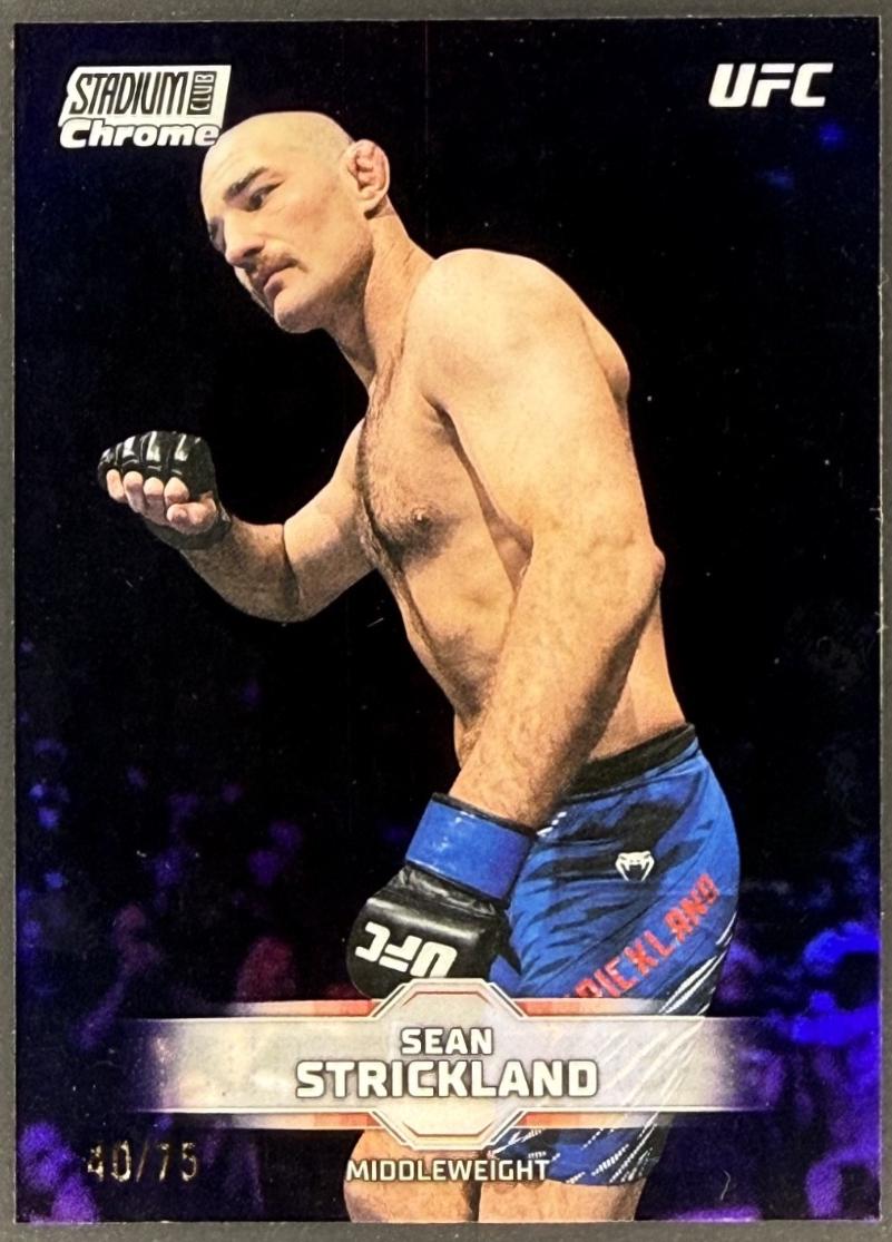 Sean Strickland 2026 Topps Stadium Club UFC Chrome Base #CB-46 Purple Refractor