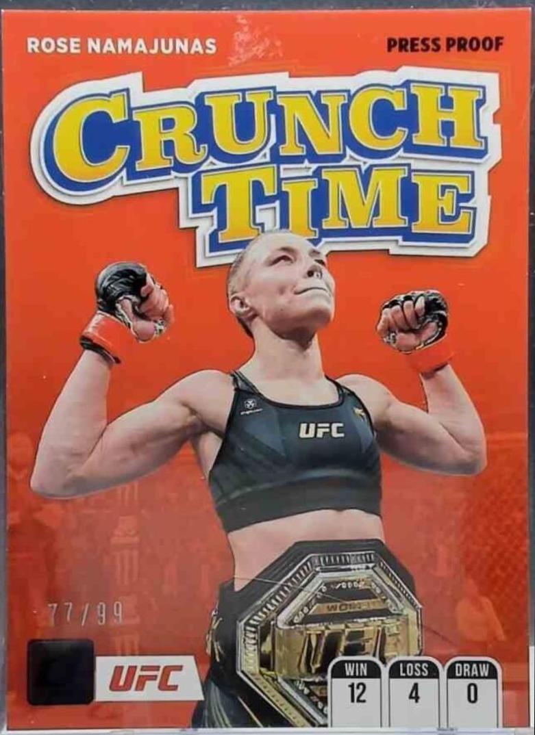 Rose Namajunas 2022 Panini Donruss UFC Crunch Time #7 Press Proof Purple