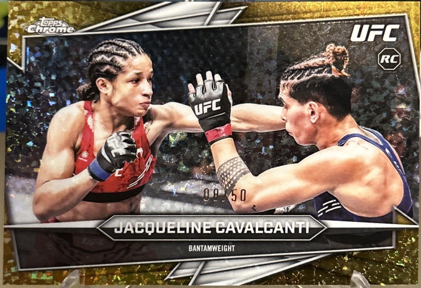 Jacqueline Cavalcanti 2026 Topps Chrome UFC Base #37 Gold Mini Diamonds Refractor