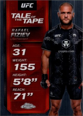 Rafael Fiziev 2025 Topps Chrome UFC Tale of the Tape #TTT-5 Superfractor