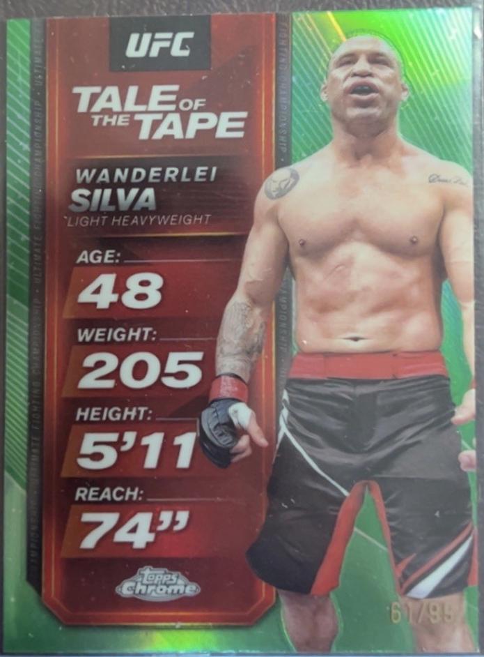Wanderlei Silva 2025 Topps Chrome UFC Tale of the Tape #TTT-16 Green Refractor