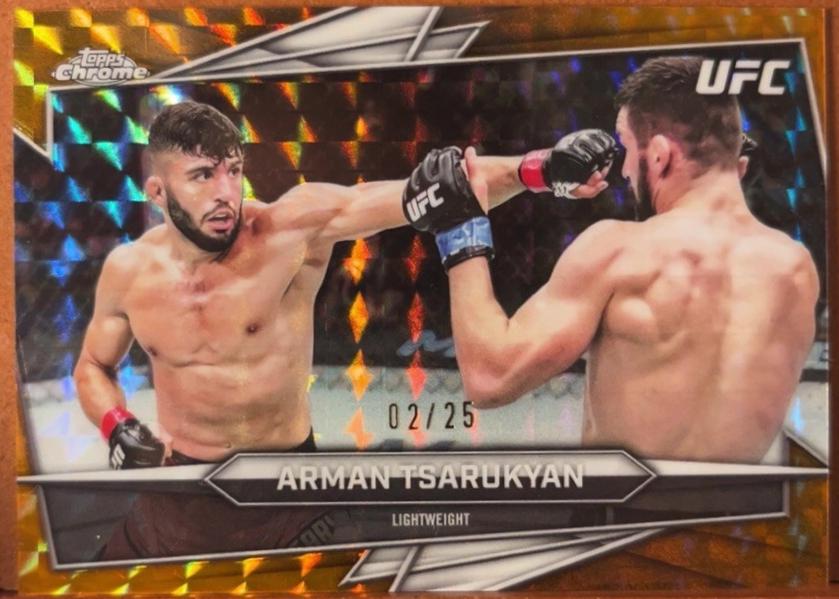Arman Tsarukyan 2026 Topps Chrome UFC Base #120 Orange Geometric Refractor
