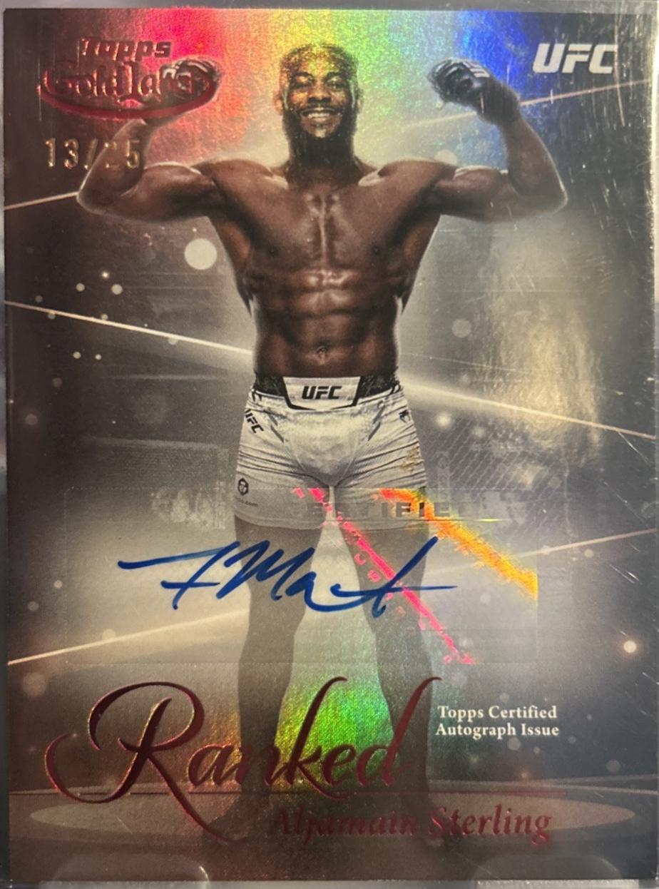 Aljamain Sterling 2024 Topps Gold Label UFC Ranked Ink #RIK-AST Red